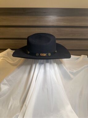 Twinstone 100X Black Beaver Felt Cowboy Hat, Cattlemen, Sinaloa, Custom Band